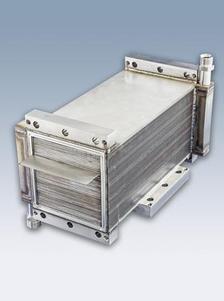6 Stainless steel sheet with an array of 30 reaction plates coated with catalyst layer 7 Laser-welded large microreactor with exchangeable reaction plates 6 7 PERFORMANCE CAPABILITIES CORE TOPICS