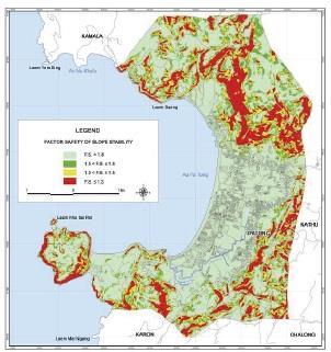 LANDSLIDE SUSCEPTIBILITY MAP The landslide hazard area is determined using