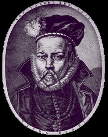 Tycho Brahe (1546 1601) Here shown at Uraniborg, one of the