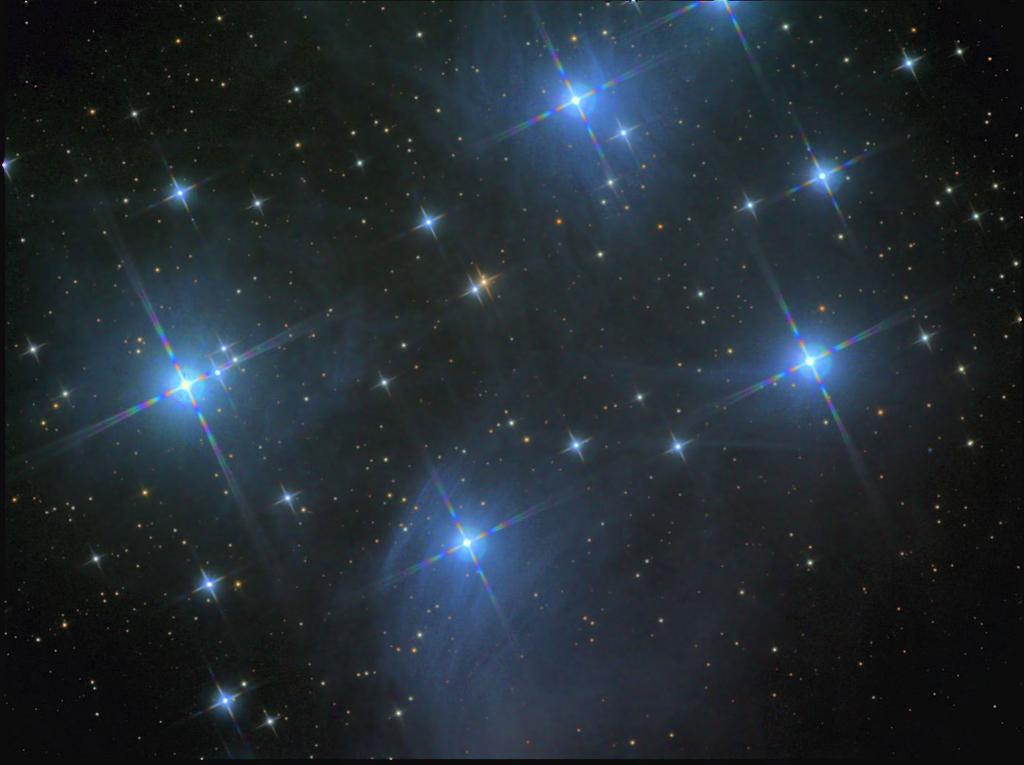 The Seven Sisters with Spikes Pleiades image taken