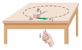 Exit Ticket: Rotational Dynamics A small mass (m = 1.5 kg) attached to the end of a string revolves in a circle on a frictionless tabletop.