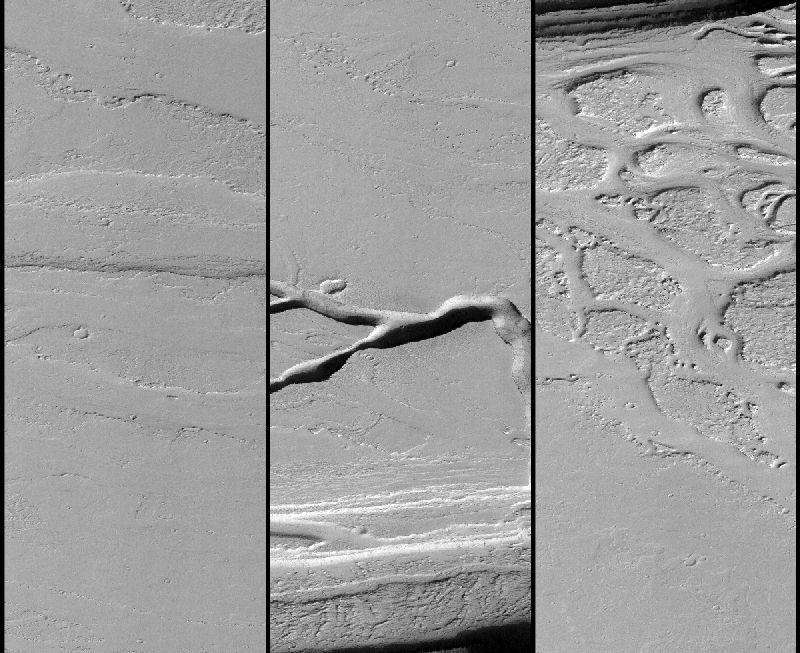Narrow Angle (Fig. XI) Image Context: This image is of a long river-like feature beginning to the south of a very wide volcano by the name of Alba Patera which is to the northeast of Olympus Mons.