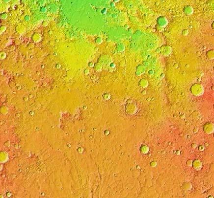 Google Mars Elevation Map (Fig. XXXI) This surface is located northeast of an extremely low altitude region, which is east of Argyre Planitia.