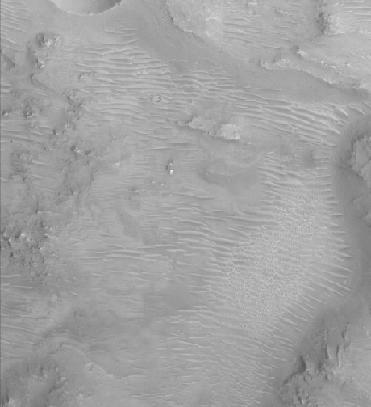 Detail (Fig. XXXV) Image S06-00101 also has evidence of wind erosion. The middle of the crater is covered in dunes just like those in image S09-02300.