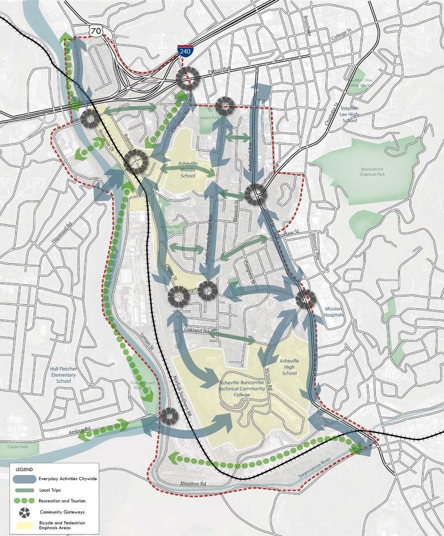 ASHEVILLE EAST OF THE RIVERWAY TRANSPORTATION PLAN Improve connectivity to, from and within the area
