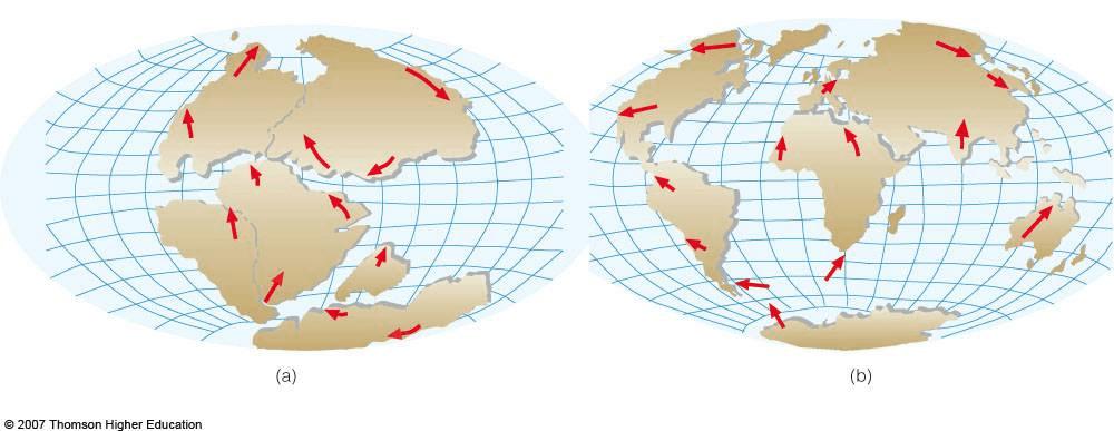 Figure 2: The earth as it was 300 million years ago (left) and as it is today (right).