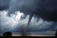 Tornadoes are violent storms that form in thunderclouds. They are made when warm, moist air crashes into cold, dry air.