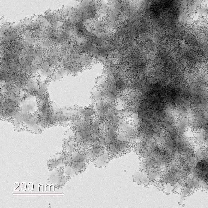 The nanocrystals agglomerate during TEM sample preparation due to a phase separation between the polymer and the nanocrystals. (1) Kalek, M.; Jezowska, M.; Stawinski, J. Adv. Synth. Catal.