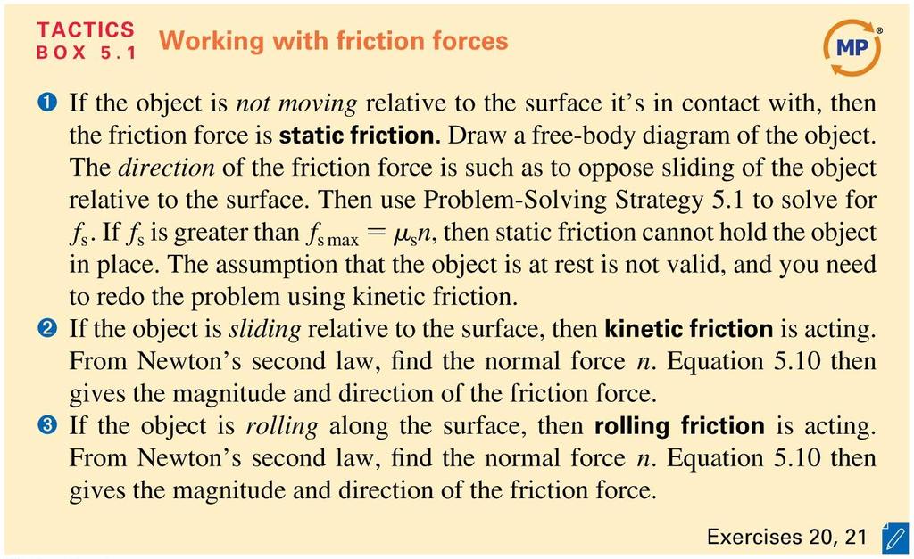 Working with Friction
