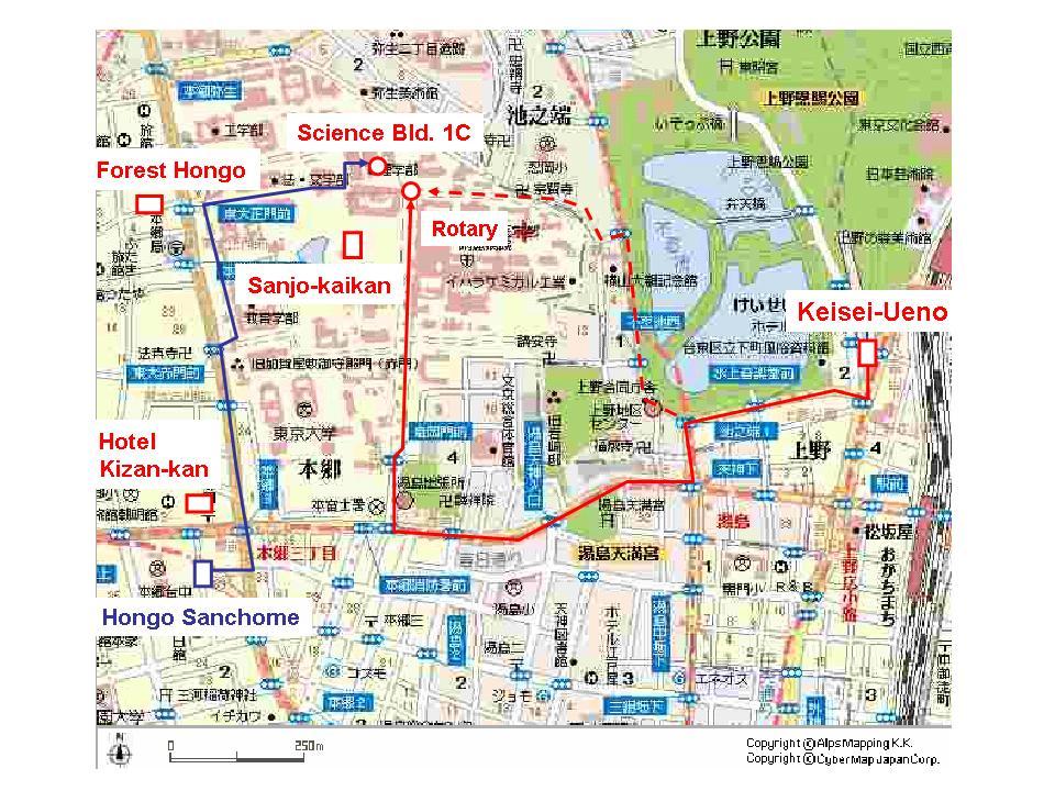 November 18, 2007 A map around the conference place 東大構内のバスロータリーまで