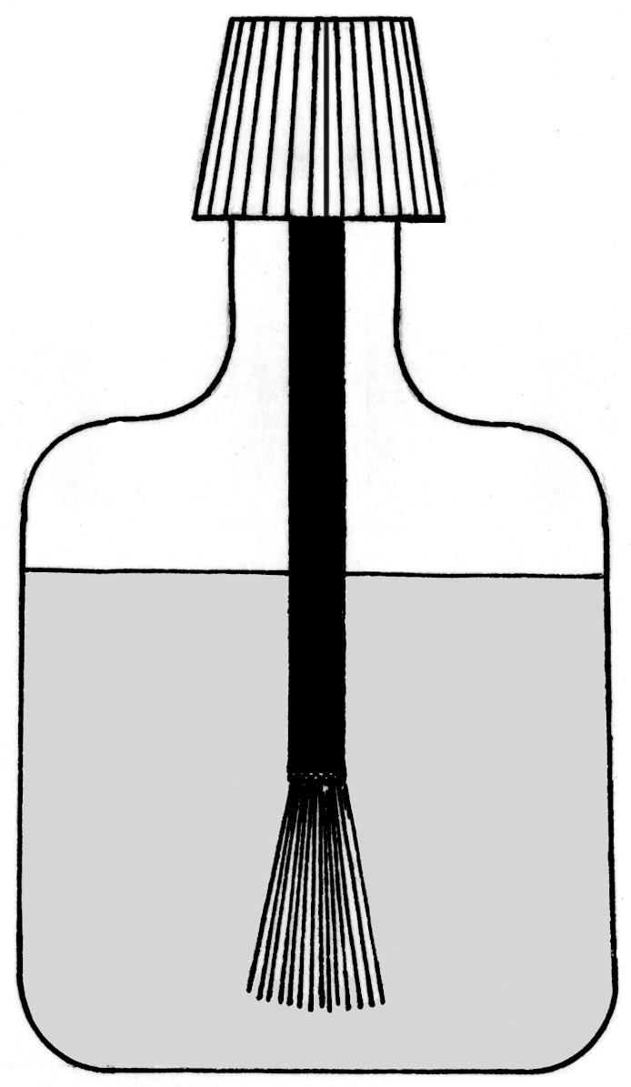 4 Solids, liquids and gases (a) Lorna has a bottle of nail varnish. Write solid, liquid or gas to label each part of the diagram.... lid... air in bottle 4a.