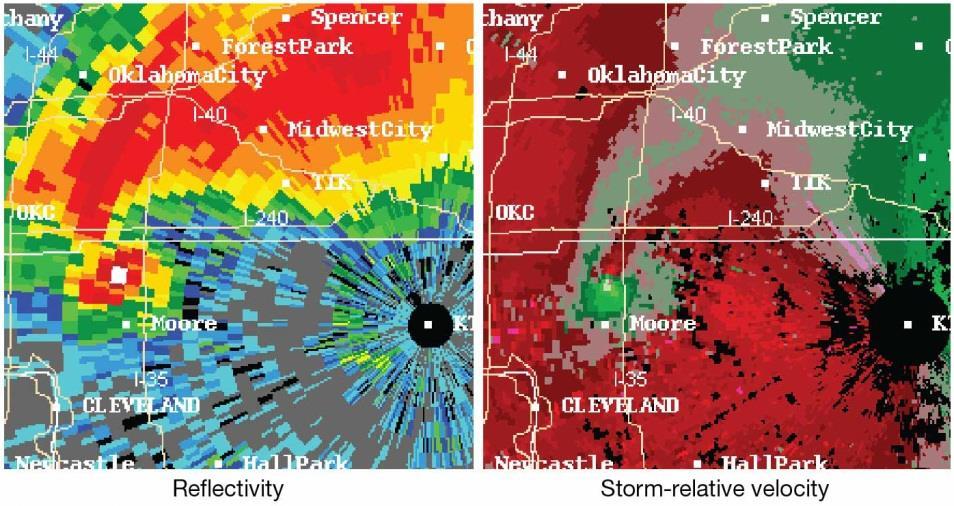 Tornadoes Doppler Radar image of