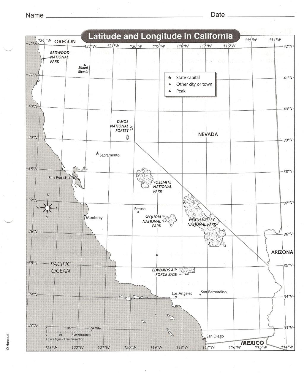 4 11.What line of latitude goes through Yosemite National Park?