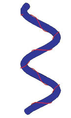 5 Figure 3. A coiled coil with 4 turns of the minor helix per turn of the major helix.