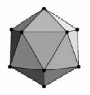 Mackay icosahedra P = 1 20 fcc(111) faces P