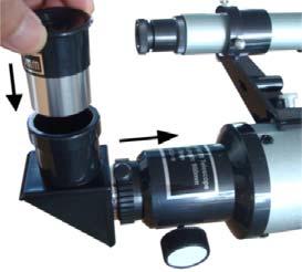 If the 3X Barlow lens is needed, insert the Barlow into the eyepiece holder tube first.