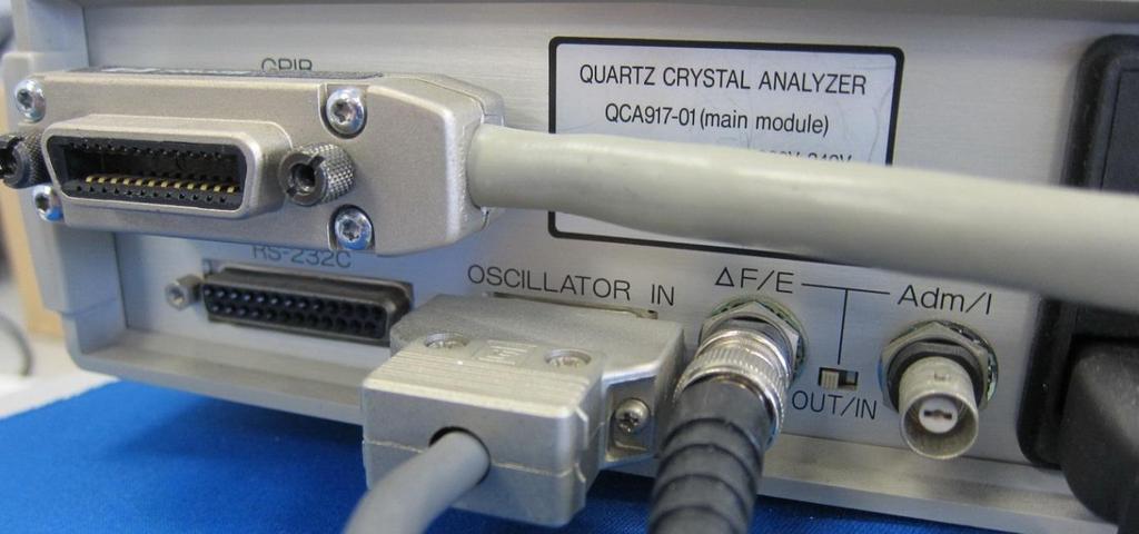 Instrument setup for EQCN measurements Connecting QCN Potentiostat for EQCN experiments The QCA main unit has a built in digital to analogue convertor (DAC) which can output the measured frequency