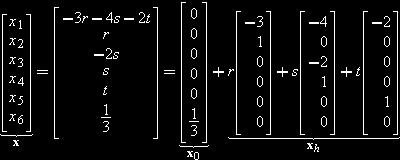 x h - the general solution of the corresponding homogeneous system Ax=0.