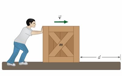 Example Two boxes, one of mass 5kg and the other of unknown mass M are pushed along a rough floor with a force of 40N.