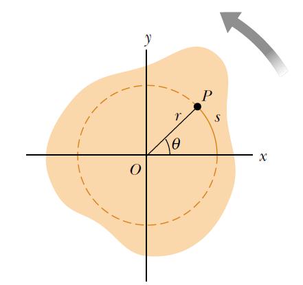 Arc Length and Radian As the particle moves along the circle from the positive x axis to P, it moves through an arc of length s, which is related to the angular