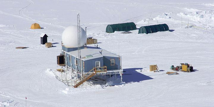 Summit, Greenland Summit Camp consists of a handful of permanent buildings, surrounded