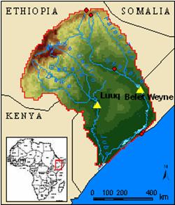 Juba/Shabelle river basins Somalia - Ethiopia) 500 0 Zambesi river basin