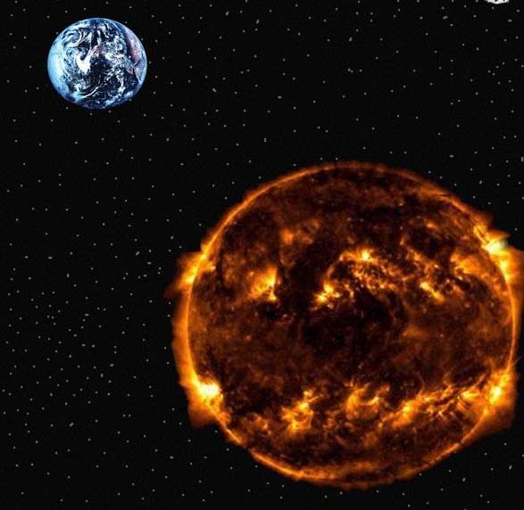 The Earth is about 150 million km from the sun.