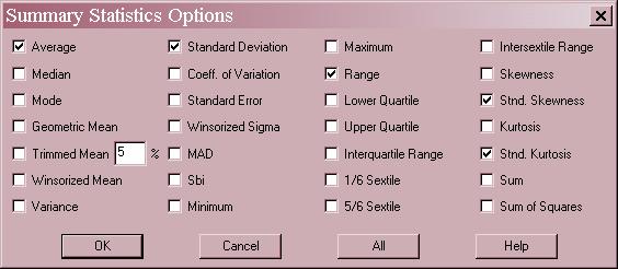 Summary Statistics The Summary Statistics pane calculates a number of different statistics that are commonly used to summarize a sample of variable data: Summary Statistics for strength material