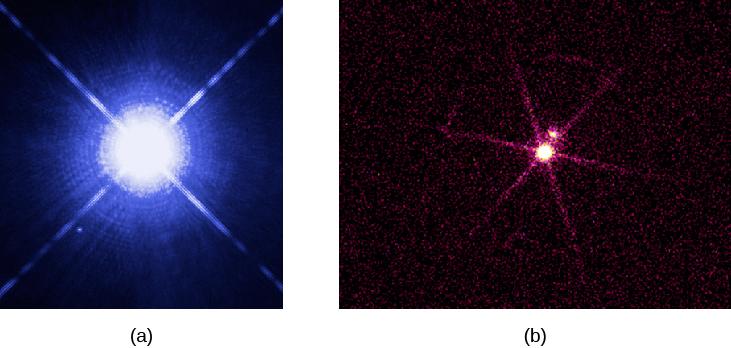FIGURE 18.17 Two Views of Sirius and Its White Dwarf Companion.