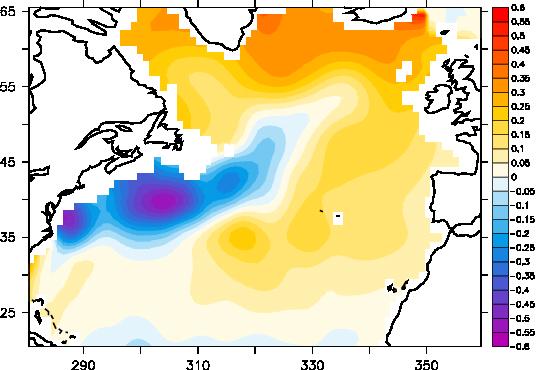 Extra-Tropical AMOC Fingerprint and Anti-Correlation between Gulf Stream (GS) Path and AMOC Strength