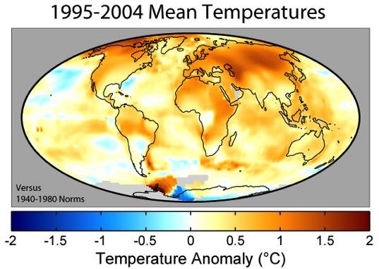 Global temperatures above normal cooler than normal warmer than normal Global