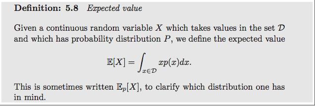 Expectation With continuous variables,