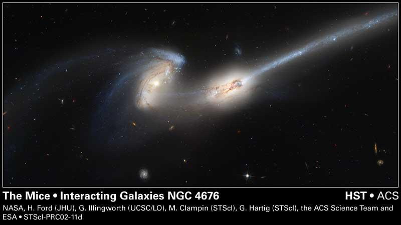 Figure 7: The Mice, two colliding galaxies, as observed by the Hubble Space Telescope. (Credit: NASA/ESA) References Astronomy Notes by N. Strobel: http://www.