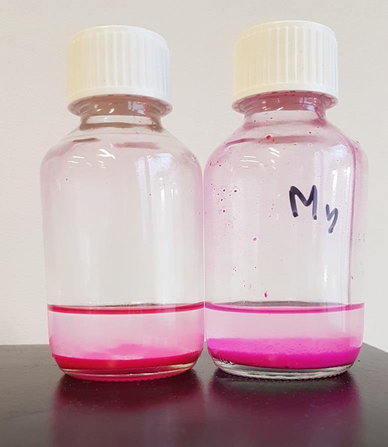 Solubility/Bleed of pigments 20 g solvent 0,5 g pigment Type: dyed/pigmented melamine, sulphonamide, formaldehyde thermoplastic