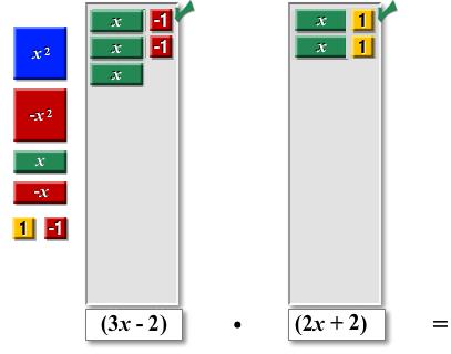 Both models are shown for the multiplication problem ( x+ 3)( x + 2).