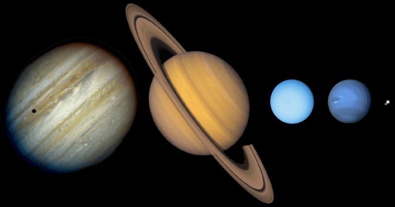 JOVIAN PLANETS The four major gaseous planets Jupiter, Saturn, Uranus and Neptune are collectively known as the Jovian planets due to their similarity to the planet Jupiter.