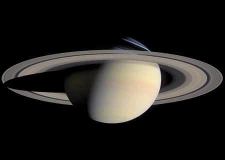 Saturn Similar to Jupiter Smaller weaker magnetic field Cassini composite image of Saturn Dramatic Rings Shepherd Moons