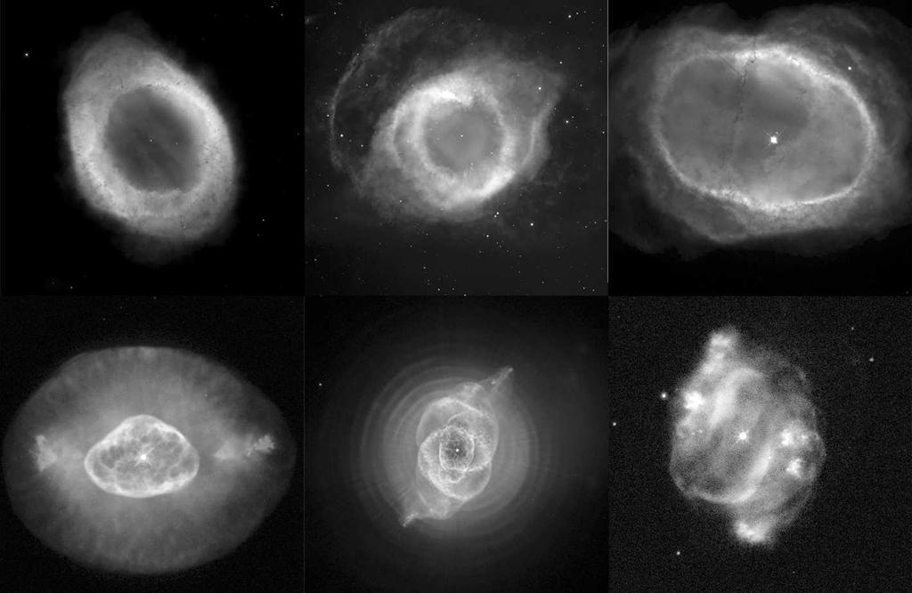 shells of gas that were previously shed in the final stages of stellar evolution.