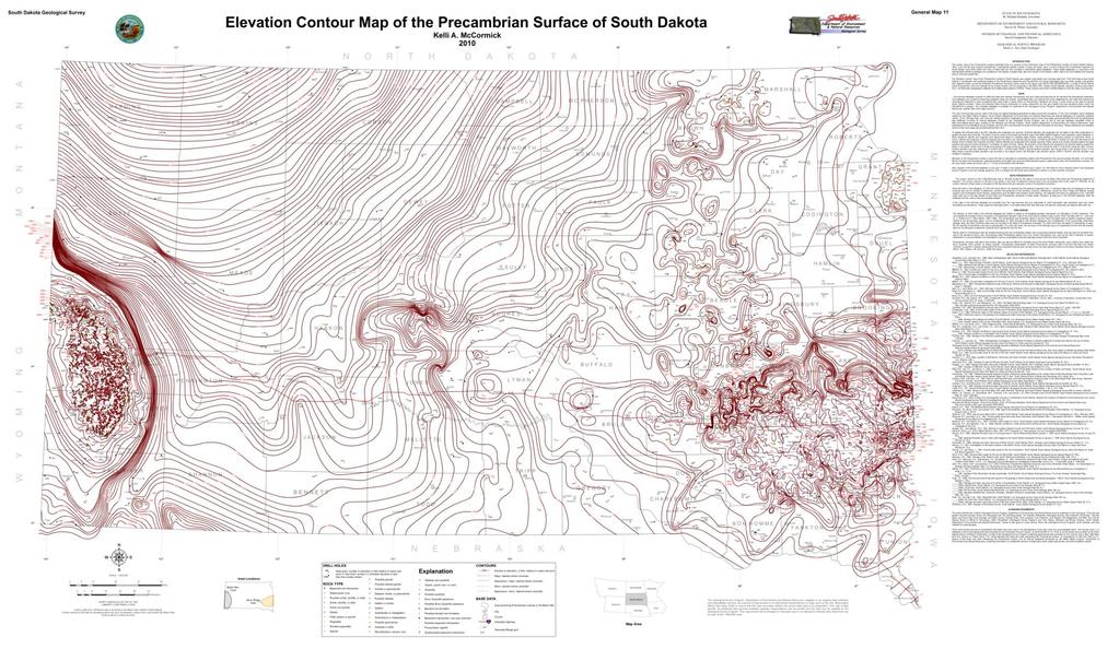 Elevation map of the Precambrian surface (2010) This is the hard rock