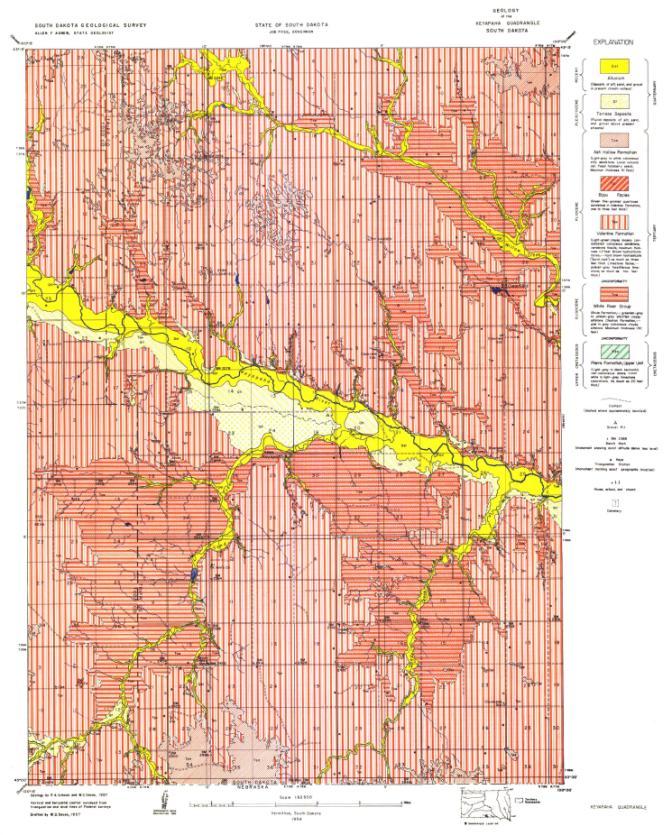 Geo-reference the Geological Survey Program s 110 paper maps of surface