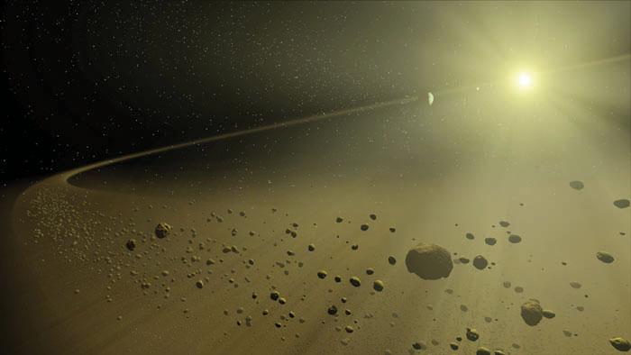 Kuiper belt is a dusty/icy