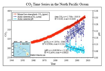 Should be more CO2 in atmosphere than there is Some of what we ve burned is missing Some CO2 being sequestered in the ocean 2007 Pearson Education Inc.
