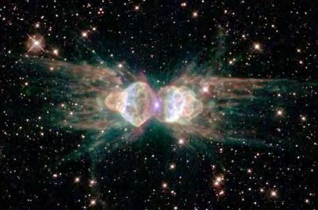 Planetary nebula outer envelope of the star being blown off while the center part
