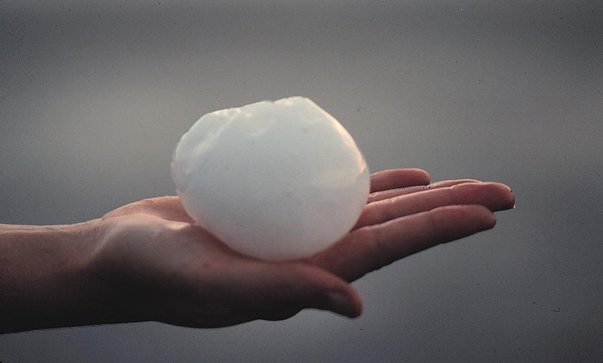 Updraft speeds The updraft speed of a golf ball sized hailstone is 64