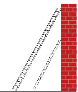 5. Two ladders are leaned up against a wall at the same angle. The first ladder is 6 ft long and 3 ft away from the wall. The second ladder is 12 ft away from the wall. How long is the second ladder?