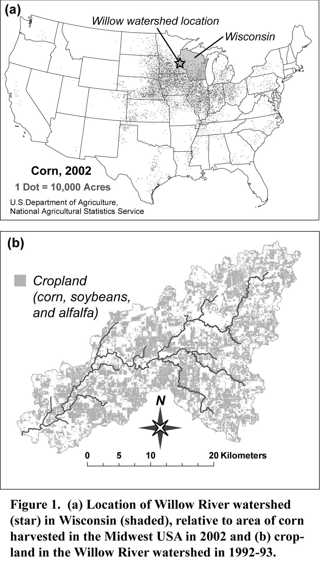 Introduction Row-crop agriculture, as typified by corn, is common in the Midwest USA (Figure 1a), and nonpoint-source (NP-S) loads of sediment and nutrient from these lands cause significant