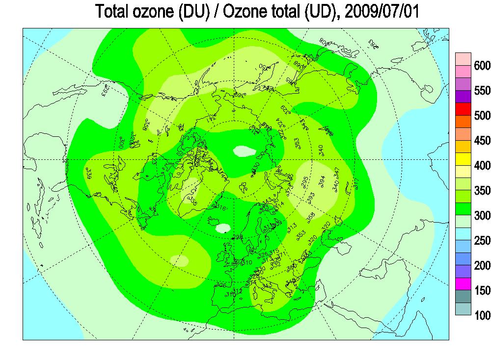 Ozone Maps Ozone concentrations
