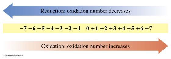Identifying Oxidation-Reduction When the oxidation number for an element increases, oxidation (loss of e ) has occurred decreases, reduction (gain of e ) has occurred Example: increase in oxidation