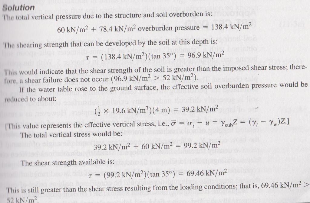 Example 3 A proposed structure will cause the vertical stress to increase by 60 kn/m 2 at the 4m depth. Samples taken from a uniform deposit of granular soil are found to have a unit weight of 19.