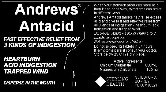 Q7. (a) This label has been taken from a packet of Andrews Antacid. Write the simplest ionic equation which represents a neutralisation reaction.